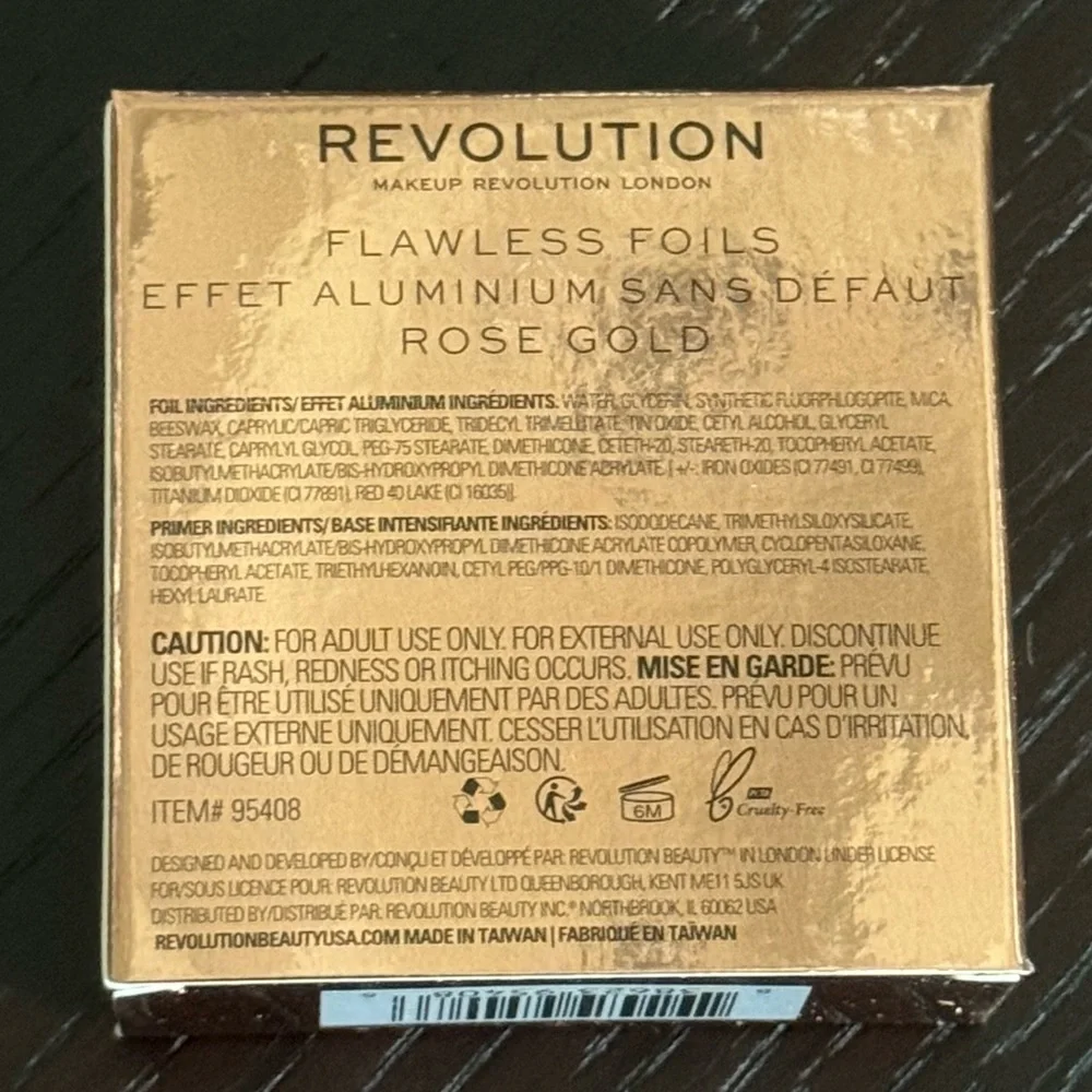 New Bundle of Two Makeup Revolution Flawless Foils Eyeshadow, Rose Gold